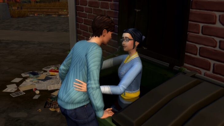 the sims 4 вуху в мусорном контейнере