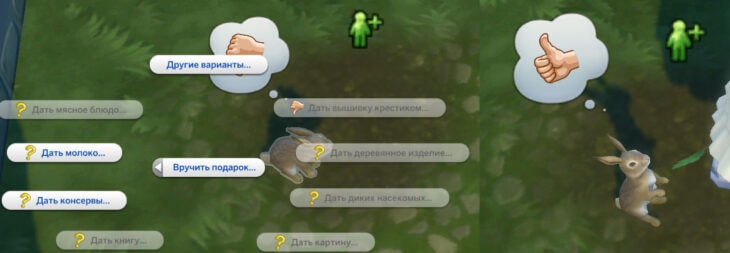 симс 4 загородная жизнь вручить подарок кролику